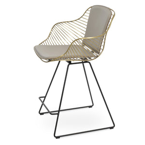 Soho Concept Zebra Arm Barstools & Counterstools - Ergonomic, Stylish Seating With Removable Pads & Adjustable Height Black,Brass  Soho-concept-dining-chair-10093