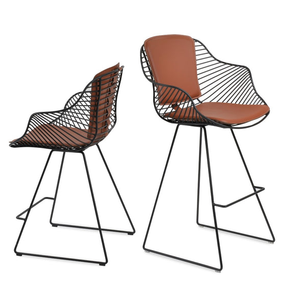 Soho Concept Zebra Armchair Barstools - Stylish Steel Frame, Black Powder Coated, Removable Seat Pad & More! Black  Soho-concept-dining-chair-10091