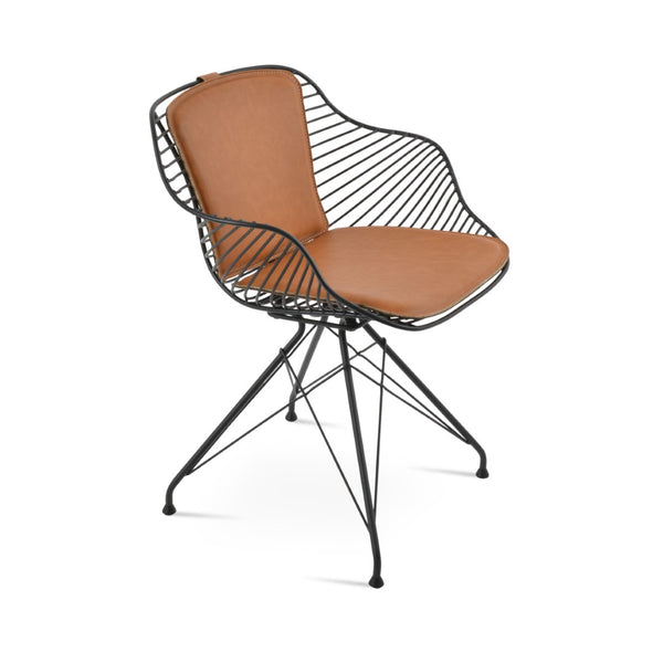 Soho Concept Zebra Arm Office Chair With Removable Leatherette Seat Pad - Ergonomic Design, 350 Lbs Capacity Black  Soho-concept-dining-chair-06314