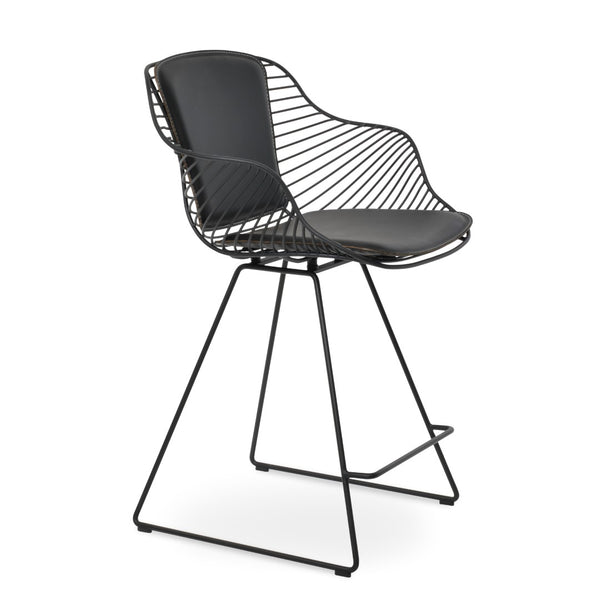 Soho Concept Zebra Arm Barstools & Counterstools - Ergonomic, Stylish Seating With Removable Pads & Adjustable Height Black  Soho-concept-dining-chair-10096