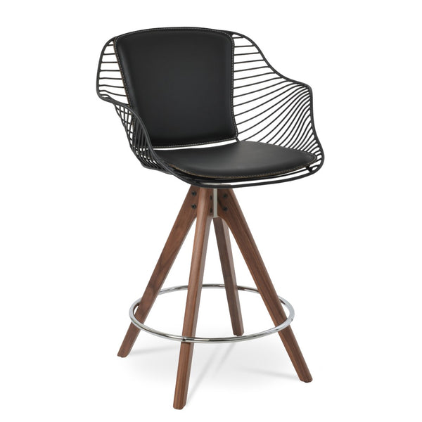 Soho Concept Zebra Arm Barstools & Counterstools - Ergonomic, Stylish Seating With Removable Pads & Adjustable Height Black  Soho-concept-dining-chair-10097