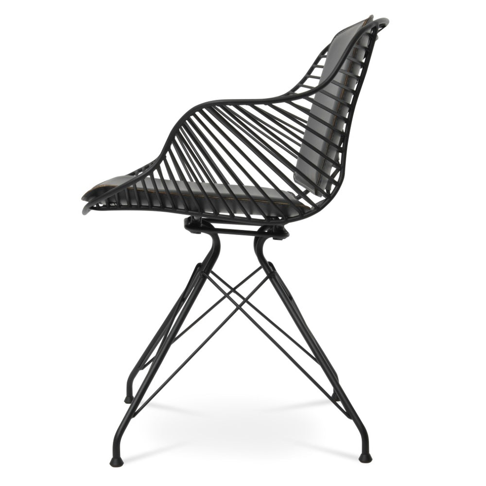 Soho Concept Zebra Arm Full Dining Chair - Sleek Black Frame With Comfortable Grey Seat, Perfect For Modern Homes Black,Grey  Soho-concept-dining-chair-06315