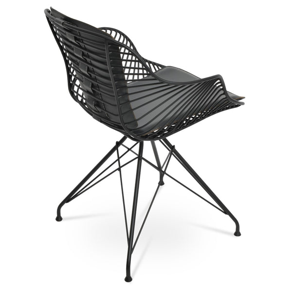 Soho Concept Zebra Arm Full Dining Chair - Sleek Black Frame With Comfortable Grey Seat, Perfect For Modern Homes Black,Grey  Soho-concept-dining-chair-06315