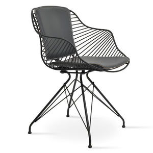 Soho Concept Zebra Arm Full Dining Chair - Sleek Black Frame With Comfortable Grey Seat, Perfect For Modern Homes Black,Grey  Soho-concept-dining-chair-06315