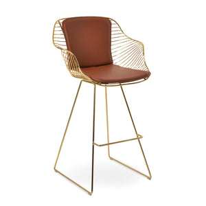 Soho Concept Zebra Arm Barstools & Counterstools - Ergonomic, Stylish Seating With Removable Pads & Adjustable Height Gold  Soho-concept-dining-chair-10099