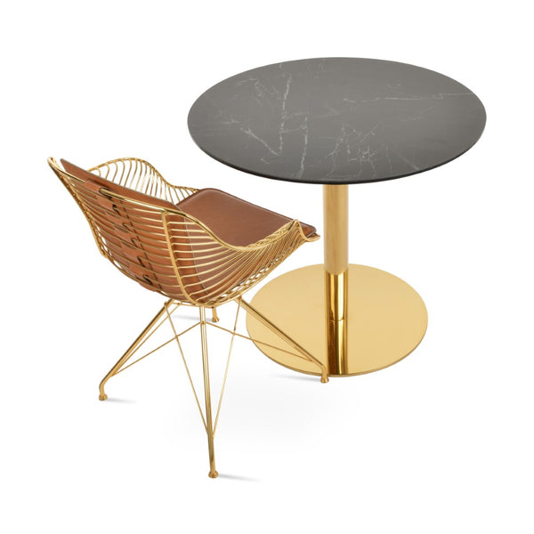 Soho Concept Zebra Arm Office Chair - Elegant Comfort In Camira Era Fabric, Removable Pad, 10-year Guarantee! Gold,Black  Soho-concept-dining-chair-06321