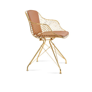 Soho Concept Zebra Arm Office Chair With Removable Leatherette Seat Pad - Ergonomic Design, 350 Lbs Capacity Gold  Soho-concept-dining-chair-06318