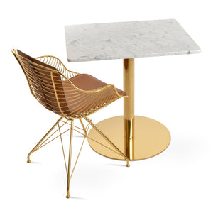 Soho Concept Zebra Arm Office Chair With Removable Leatherette Seat Pad - Ergonomic Design, 350 Lbs Capacity White,Gold  Soho-concept-dining-chair-06316