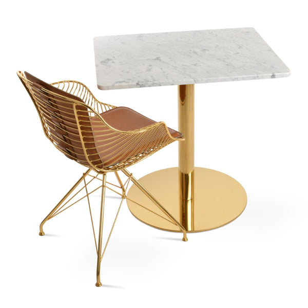 Soho Concept Zebra Arm Office Chair With Removable Leatherette Seat Pad - Ergonomic Design, 350 Lbs Capacity White,Gold  Soho-concept-dining-chair-06316