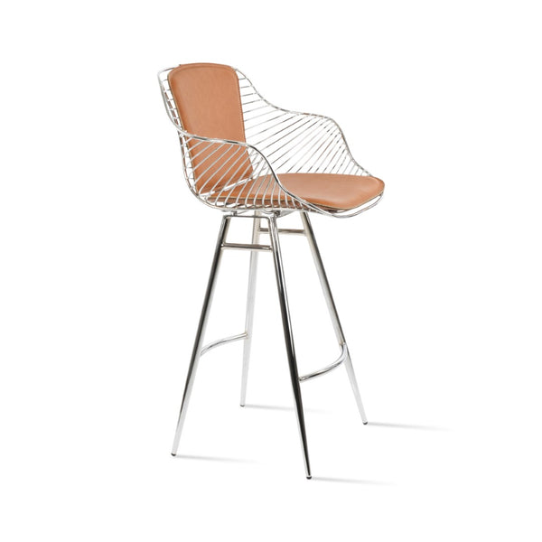 Soho Concept Zebra Armchair Barstools With Steel Frame: Stylish Chrome/Brass Finish & Removable Seat Pad, 5-year Guarantee Chrome  Soho-concept-dining-chair-10101