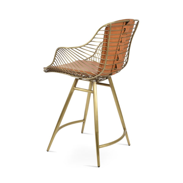 Soho Concept Zebra Armchair Barstools With Steel Frame: Stylish Chrome/Brass Finish & Removable Seat Pad, 5-year Guarantee Brass  Soho-concept-dining-chair-10105