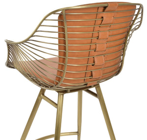 Soho Concept Zebra Armchair Barstools With Steel Frame: Stylish Chrome/Brass Finish & Removable Seat Pad, 5-year Guarantee Brass  Soho-concept-dining-chair-07265