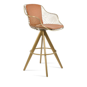 Soho Concept Zebra Arm Barstools & Counterstools - Ergonomic, Stylish Seating With Removable Pads & Adjustable Height Brass  Soho-concept-dining-chair-10121
