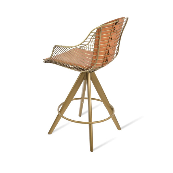 Soho Concept Zebra Arm Barstools & Counterstools - Ergonomic, Stylish Seating With Removable Pads & Adjustable Height Brass  Soho-concept-dining-chair-10120