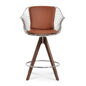 Soho Concept Zebra Arm Barstools & Counterstools - Ergonomic, Stylish Seating With Removable Pads & Adjustable Height Walnut,Chrome  Soho-concept-dining-chair-10113