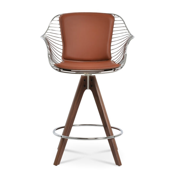 Soho Concept Zebra Arm Barstools & Counterstools - Ergonomic, Stylish Seating With Removable Pads & Adjustable Height Walnut,Chrome  Soho-concept-dining-chair-10113