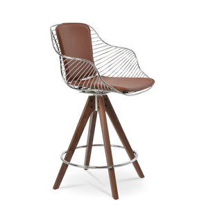 Soho Concept Zebra Arm Barstools & Counterstools - Ergonomic, Stylish Seating With Removable Pads & Adjustable Height Walnut,Chrome  Soho-concept-dining-chair-07270