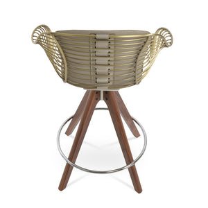 Soho Concept Zebra Arm Barstools & Counterstools - Ergonomic, Stylish Seating With Removable Pads & Adjustable Height Walnut,Brass  Soho-concept-dining-chair-10112