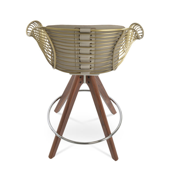 Soho Concept Zebra Arm Barstools & Counterstools - Ergonomic, Stylish Seating With Removable Pads & Adjustable Height Walnut,Brass  Soho-concept-dining-chair-10112