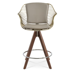 Soho Concept Zebra Arm Barstools & Counterstools - Ergonomic, Stylish Seating With Removable Pads & Adjustable Height Walnut,Brass  Soho-concept-dining-chair-07269