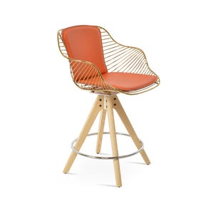 Soho Concept Zebra Arm Barstools & Counterstools - Ergonomic, Stylish Seating With Removable Pads & Adjustable Height Natural,Ash,Gold,Orange  Soho-concept-dining-chair-07268
