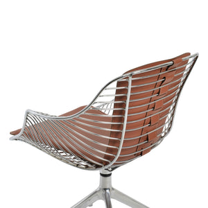 Soho Concept Zebra Arm Office Chair With Removable Leatherette Seat Pad - Ergonomic Design, 350 Lbs Capacity Chrome  Soho-concept-dining-chair-06341