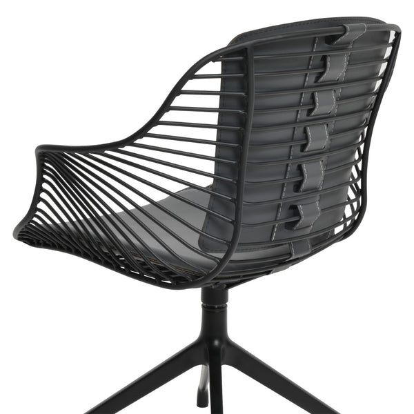Soho Concept Zebra Arm Office Chair With Removable Leatherette Seat Pad - Ergonomic Design, 350 Lbs Capacity Black  Soho-concept-dining-chair-06333