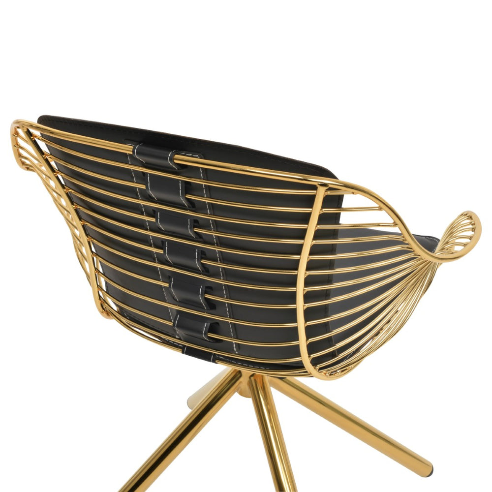 Soho Concept Zebra Arm Office Chair With Removable Leatherette Seat Pad - Ergonomic Design, 350 Lbs Capacity Gold,Black  Soho-concept-dining-chair-06349