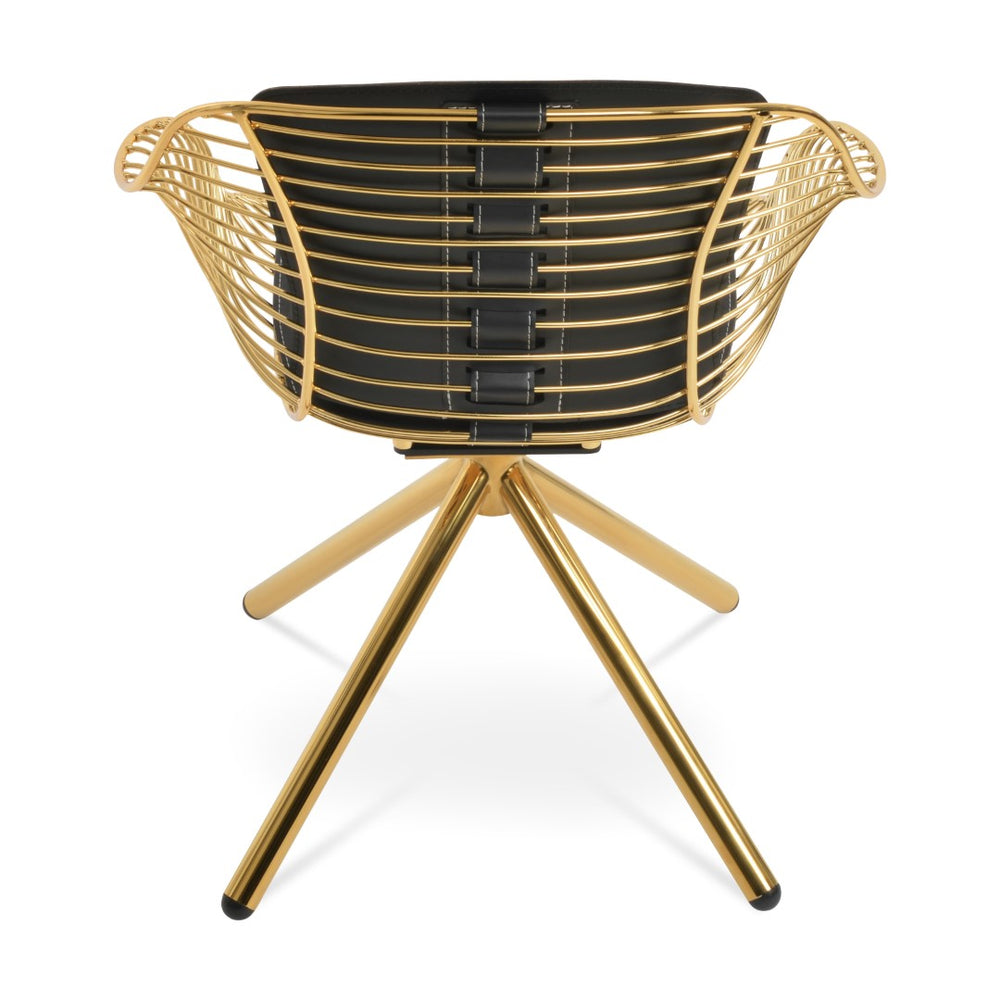 Soho Concept Zebra Arm Office Chair With Removable Leatherette Seat Pad - Ergonomic Design, 350 Lbs Capacity Gold,Black  Soho-concept-dining-chair-06349