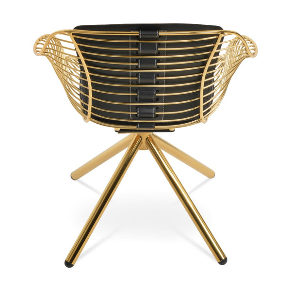 Soho Concept Zebra Arm Office Chair With Removable Leatherette Seat Pad - Ergonomic Design, 350 Lbs Capacity Gold,Black  Soho-concept-dining-chair-06349