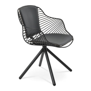 Soho Concept Zebra Arm Office Chair With Removable Leatherette Seat Pad - Ergonomic Design, 350 Lbs Capacity Black  Soho-concept-dining-chair-06345