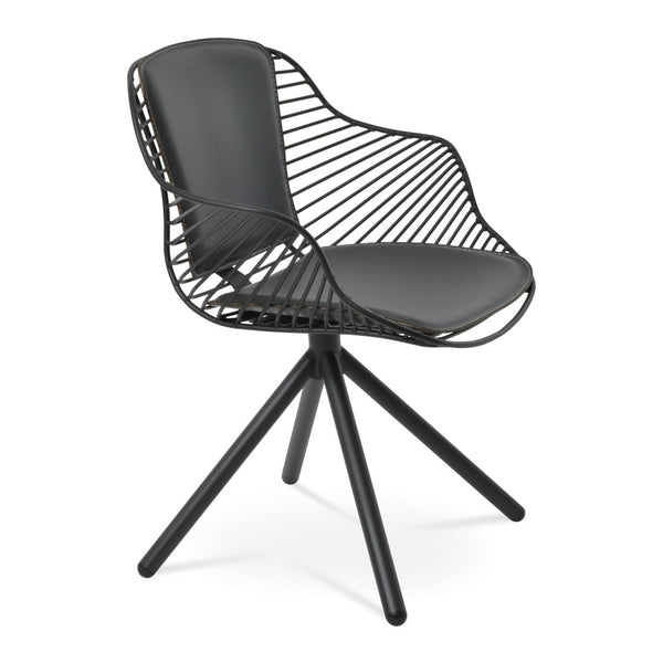 Soho Concept Zebra Arm Office Chair With Removable Leatherette Seat Pad - Ergonomic Design, 350 Lbs Capacity Black  Soho-concept-dining-chair-06345