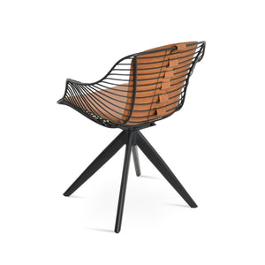 Soho Concept Zebra Arm Office Chair With Removable Leatherette Seat Pad - Ergonomic Design, 350 Lbs Capacity Black  Soho-concept-dining-chair-06358