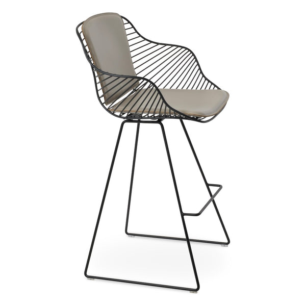 Soho Concept Zebra Arm Barstools & Counterstools - Ergonomic, Stylish Seating With Removable Pads & Adjustable Height Black  Soho-concept-dining-chair-07273