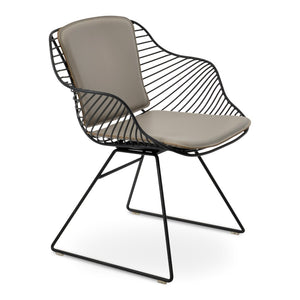 Soho Concept Zebra Arm Office Chair With Removable Leatherette Seat Pad - Ergonomic Design, 350 Lbs Capacity Black  Soho-concept-dining-chair-06366