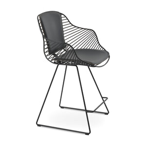 Soho Concept Zebra Armchair Barstools - Stylish Steel Frame, Black Powder Coated, Removable Seat Pad & More! Black  Soho-concept-dining-chair-10125