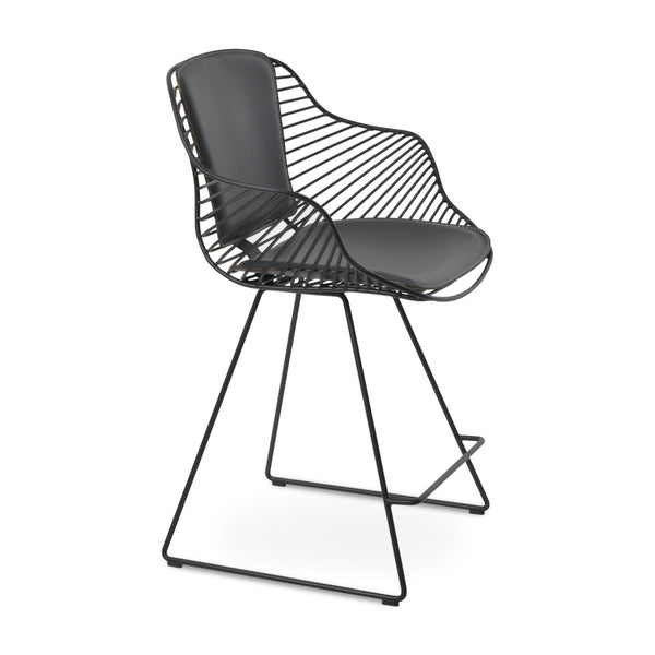 Soho Concept Zebra Armchair Barstools - Stylish Steel Frame, Black Powder Coated, Removable Seat Pad & More! Black  Soho-concept-dining-chair-10125