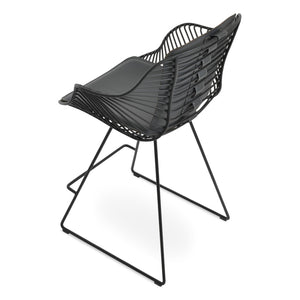 Soho Concept Zebra Armchair Barstools - Stylish Steel Frame, Black Powder Coated, Removable Seat Pad & More! Black  Soho-concept-dining-chair-07274