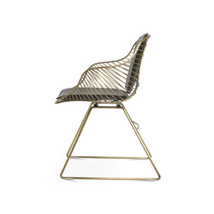 Soho Concept Zebra Arm Office Chair With Removable Leatherette Seat Pad - Ergonomic Design, 350 Lbs Capacity Brass,Black  Soho-concept-dining-chair-06368