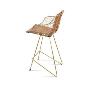 Soho Concept Zebra Arm Barstools & Counterstools - Ergonomic, Stylish Seating With Removable Pads & Adjustable Height Brass  Soho-concept-dining-chair-10127