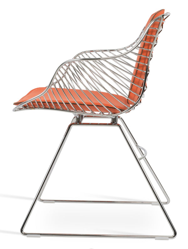 Soho Concept Zebra Arm Office Chair With Removable Leatherette Seat Pad - Ergonomic Design, 350 Lbs Capacity Chrome,Orange  Soho-concept-dining-chair-06371