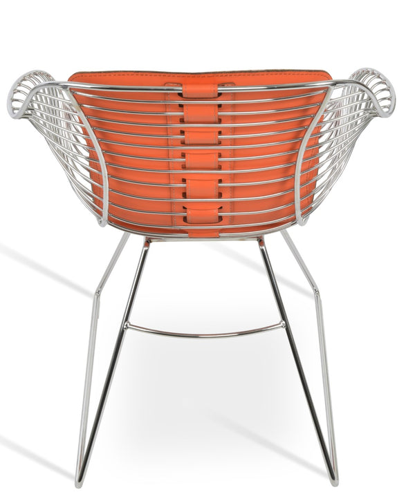 Soho Concept Zebra Arm Office Chair With Removable Leatherette Seat Pad - Ergonomic Design, 350 Lbs Capacity Chrome,Orange  Soho-concept-dining-chair-06371