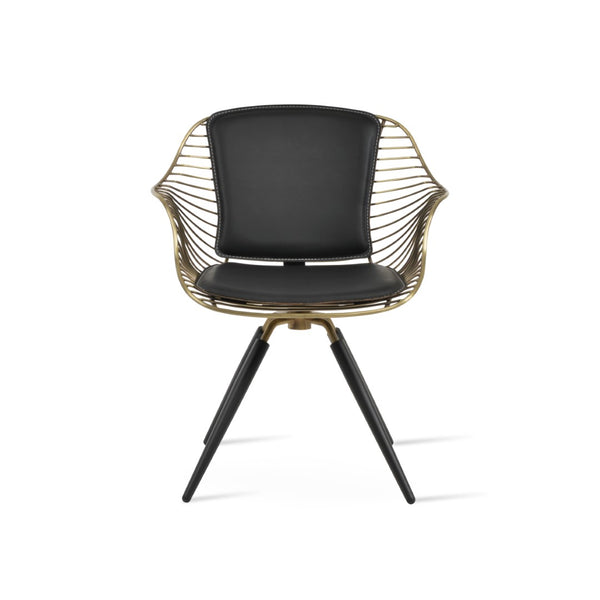 Soho Concept Zebra Arm Office Chair With Removable Leatherette Seat Pad - Ergonomic Design, 350 Lbs Capacity Brass,Black  Soho-concept-dining-chair-06292