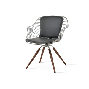 Soho Concept Zebra Arm Office Chair With Removable Leatherette Seat Pad - Ergonomic Design, 350 Lbs Capacity Chrome,Walnut,Grey  Soho-concept-dining-chair-06293