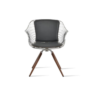 Soho Concept Zebra Arm Office Chair With Removable Leatherette Seat Pad - Ergonomic Design, 350 Lbs Capacity Chrome,Walnut,Grey  Soho-concept-dining-chair-06293