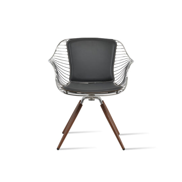 Soho Concept Zebra Arm Office Chair With Removable Leatherette Seat Pad - Ergonomic Design, 350 Lbs Capacity Chrome,Walnut,Grey  Soho-concept-dining-chair-06293