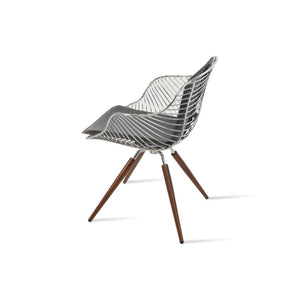 Soho Concept Zebra Arm Office Chair With Removable Leatherette Seat Pad - Ergonomic Design, 350 Lbs Capacity Chrome,Walnut,Grey  Soho-concept-dining-chair-06293