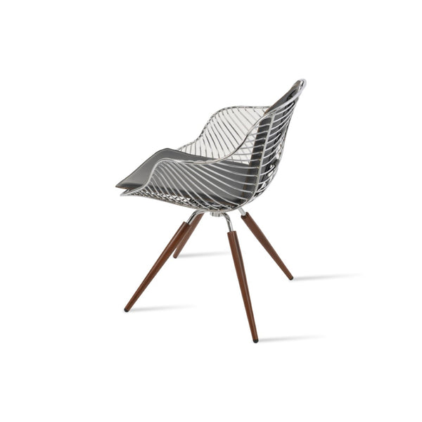 Soho Concept Zebra Arm Office Chair With Removable Leatherette Seat Pad - Ergonomic Design, 350 Lbs Capacity Chrome,Walnut,Grey  Soho-concept-dining-chair-06293