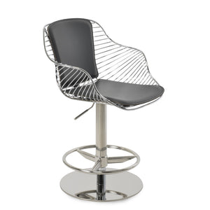Soho Concept Zebra Arm Barstools & Counterstools - Ergonomic, Stylish Seating With Removable Pads & Adjustable Height Chrome,Grey  Soho-concept-dining-chair-10080