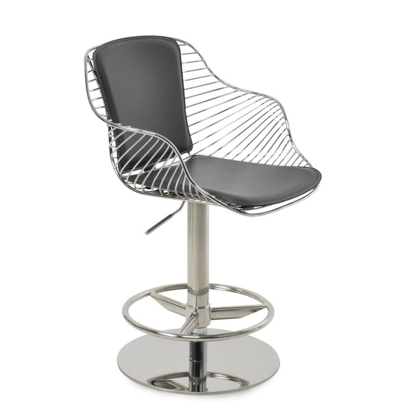Soho Concept Zebra Arm Barstools & Counterstools - Ergonomic, Stylish Seating With Removable Pads & Adjustable Height Chrome,Grey  Soho-concept-dining-chair-10080